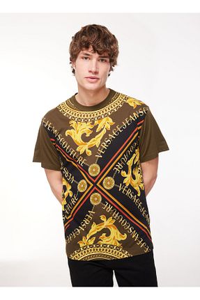 تیشرت خاکی مردانه رگولار VERSACE JEANS COUTURE - کد 803404896