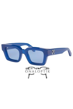عینک آفتابی آبی زنانه 50 UV400 استخوان سایه روشن مستطیل کد 818438897