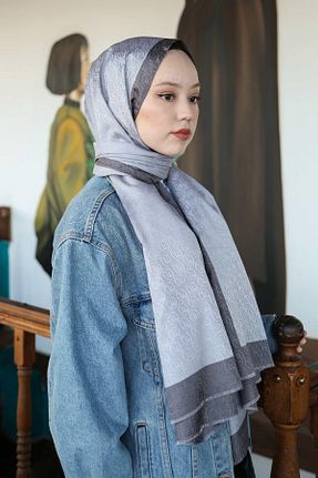 شال طوسی زنانه ویسکون Hint İpek - کد 801247384