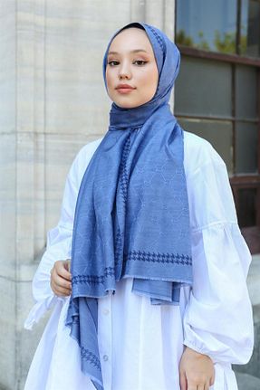 شال سرمه ای زنانه ویسکون Hint İpek - کد 801247678