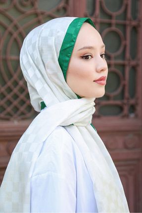 شال سفید زنانه ویسکون Hint İpek - کد 801247171