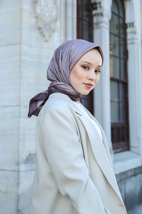 روسری بنفش پلی استر Hint İpek - کد 818482040