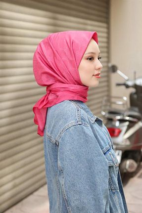 روسری صورتی پلی استر Hint İpek - کد 800928862