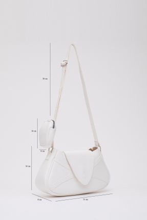 کیف دوشی سفید زنانه چرم مصنوعی کد 802945045