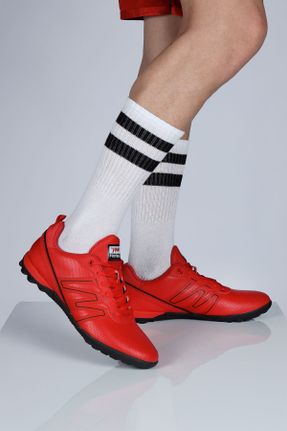 کفش فوتبال چمن مصنوعی قرمز مردانه چرم مصنوعی کد 738826727