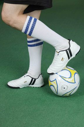 کفش فوتبال چمن مصنوعی سفید مردانه چرم مصنوعی کد 5940244
