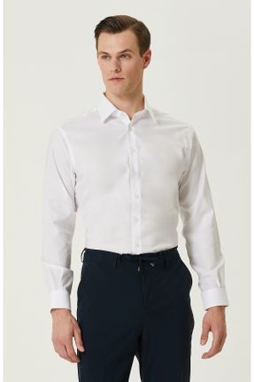 پیراهن سفید مردانه یقه نیمه ایتالیایی کد 818182781