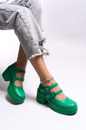 کفش لوفر سبز زنانه پاشنه کوتاه ( 4 - 1 cm ) کد 818174308