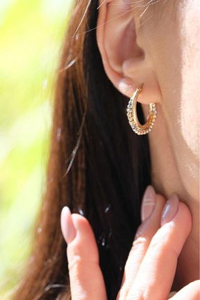 گوشواره طلا رنگی مردانه 14 عیار Tufanlar Kuyumculuk - کد 818196486