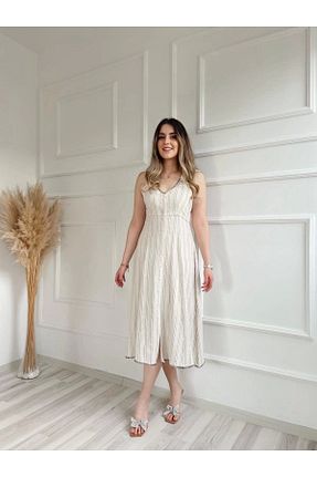 لباس بژ زنانه کتان ky butikkk - کد 818320651