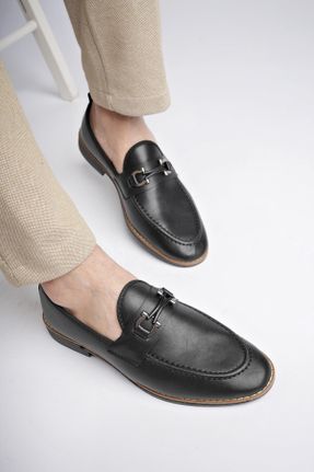 کفش کلاسیک مشکی مردانه چرم مصنوعی پاشنه کوتاه ( 4 - 1 cm ) پاشنه ساده کد 808666674
