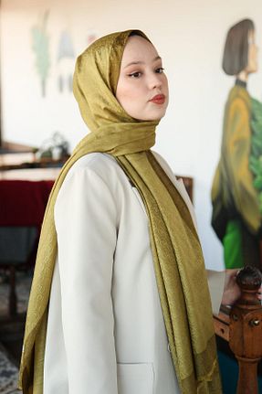 شال سبز زنانه ویسکون Hint İpek - کد 801247848