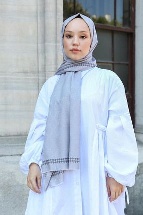 شال طوسی زنانه ویسکون Hint İpek - کد 801247600