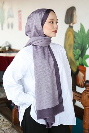 شال بنفش زنانه ویسکون Hint İpek - کد 801248069