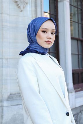 روسری سرمه ای پلی استر Hint İpek - کد 818482233