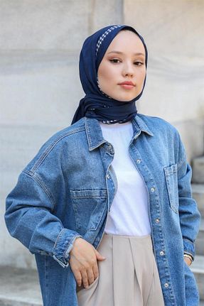 شال سرمه ای زنانه ویسکون Hint İpek - کد 801247733