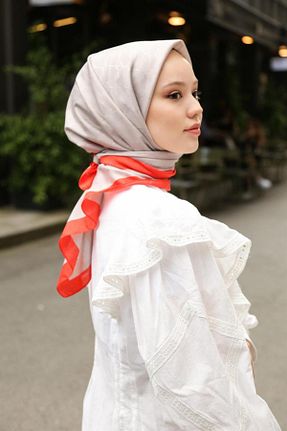 روسری رنگی پلی استر Hint İpek - کد 801110006