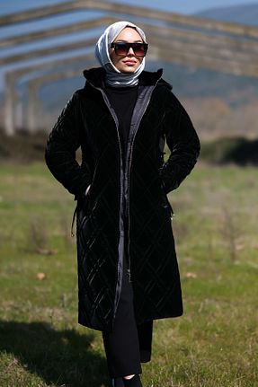 کاپشن مشکی زنانه Fitted Minel - کد 818492319