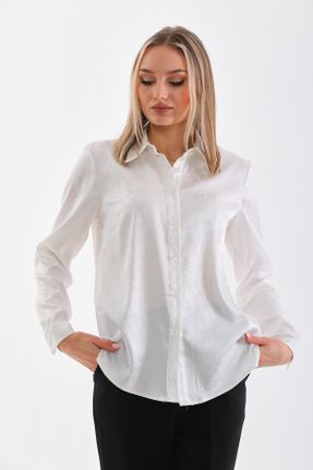 پیراهن سفید زنانه سایز بزرگ ساتن کد 818550397