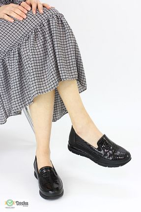 کفش کژوال مشکی زنانه چرم خالص Mammamia - کد 818548109