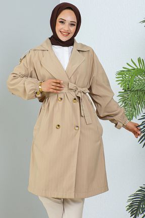 ترنچکت حجاب بژ زنانه پنبه پلی استر benguen - کد 818741490