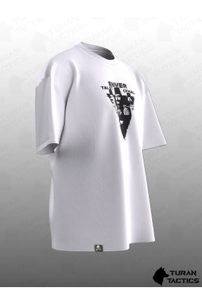 تی شرت سفید زنانه اورسایز یقه گرد پنبه (نخی) کد 818797117