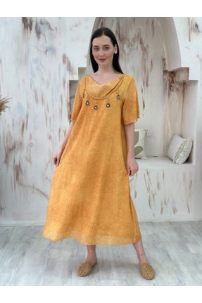 لباس زرد زنانه پنبه (نخی) راحت تریکو کد 818958988