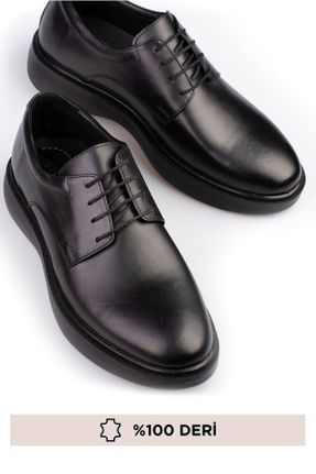 کفش کلاسیک مشکی مردانه چرم طبیعی پاشنه متوسط ( 5 - 9 cm ) پاشنه ضخیم کد 818902389