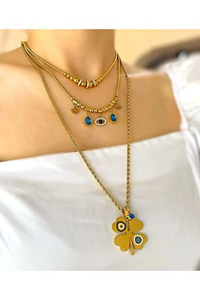 گردنبند استیل ( فولاد ) طلائی زنانه استیل ضد زنگ RAHSHINE - کد 779649320