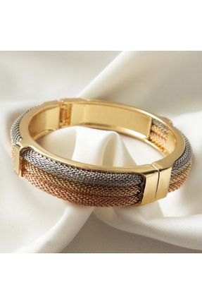 دستبند استیل طلائی زنانه فولاد ( استیل ) کد 818535495