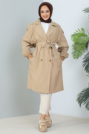 ترنچکت حجاب بژ زنانه پنبه پلی استر benguen - کد 818741490