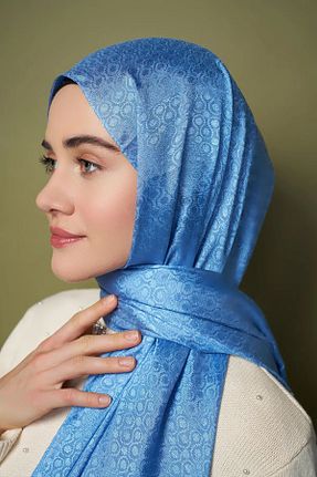 شال آبی زنانه پنبه پلی استر Modakaşmir - کد 818655705