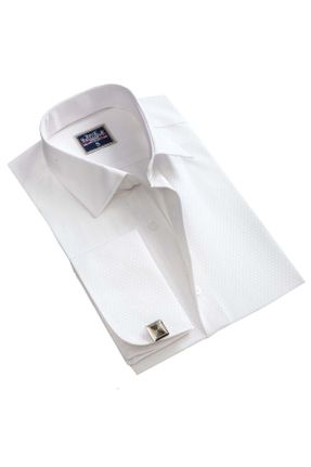 پیراهن سفید مردانه تنگ / اسلیم یقه پیراهنی پنبه (نخی) کد 775613765