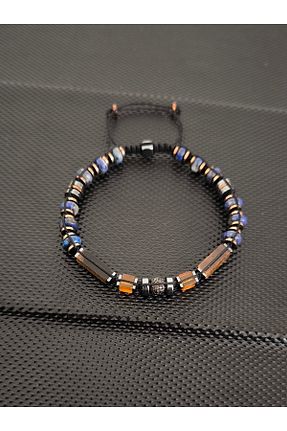 دستبند جواهر قهوه ای مردانه سنگ طبیعی tahrastone - کد 818700841