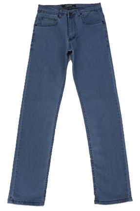 شلوار جین متالیک مردانه پاچه لوله ای فاق بلند ساده جوان کد 818735219