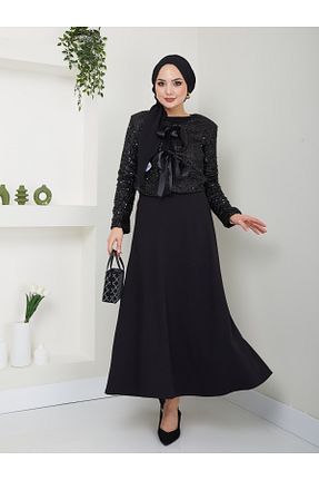 ست بالاتنه و پائین تنه حجاب مشکی رگولار VOLT CLOTHİNG - کد 818787010