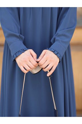 لباس حجاب سرمه ای زنانه رگولار İPEKSTİL - کد 818807496
