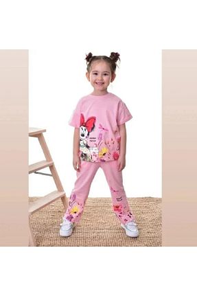 ست بالاتنه و پائین تنه صورتی بچه گانه بافتنی Elvinsa - کد 818994556