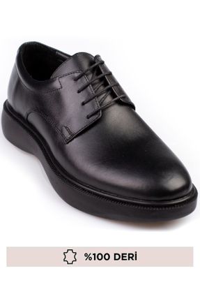 کفش کلاسیک مشکی مردانه چرم طبیعی پاشنه متوسط ( 5 - 9 cm ) پاشنه ضخیم کد 818902389