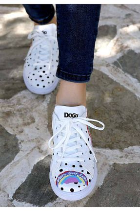 کفش اسنیکر بژ زنانه بند دار Dogo - کد 797540987