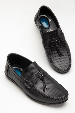 کفش کژوال مشکی مردانه چرم طبیعی پاشنه کوتاه ( 4 - 1 cm ) پاشنه ساده کد 812368173