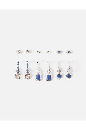 گوشواره جواهر آبی منجق Accessorize - کد 348379216
