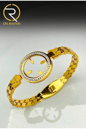 دستبند استیل (فولاد) طلائی زنانه استیل (فولاد) Crc Bijuteri - کد 796553863