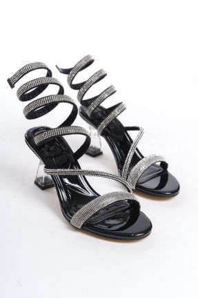 کفش مجلسی مشکی زنانه پاشنه متوسط ( 5 - 9 cm ) پاشنه نازک پارچه نساجی کد 818662481