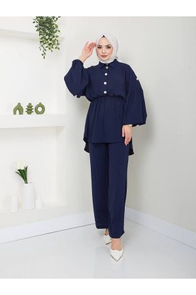 ست بالاتنه و پائین تنه سرمه ای زنانه بافتنی HÜLYA TÜRK BUTİK - کد 818628424