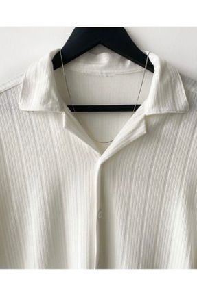 پیراهن سفید مردانه یقه پیراهنی اورسایز کد 818657818