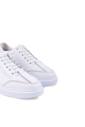 کفش کژوال سفید مردانه چرم طبیعی پاشنه کوتاه ( 4 - 1 cm ) پاشنه ساده کد 818936169