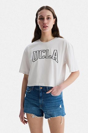 تیشرت بژ زنانه اورسایز Ucla - کد 819030097