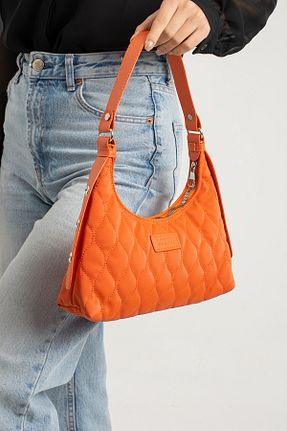 کیف دوشی نارنجی زنانه چرم مصنوعی ESTUTE - کد 819125074