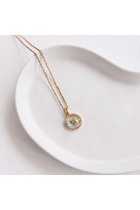 گردنبند استیل ( فولاد ) طلائی زنانه استیل (فولاد) Vesce Atelier - کد 693322814